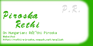 piroska rethi business card